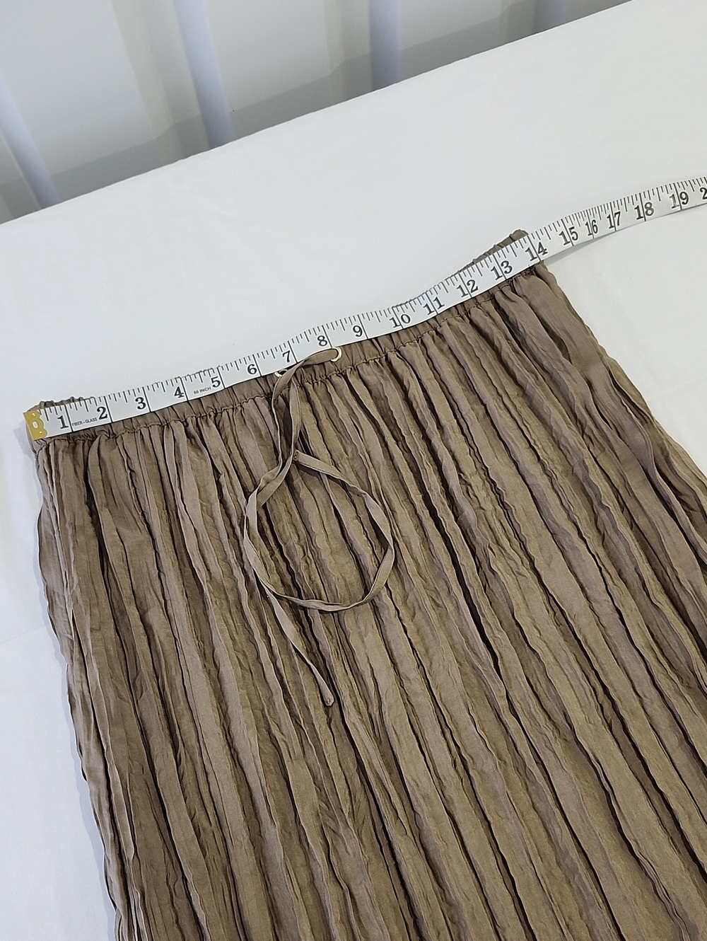 J. Crew Crinkle Midi Skirt Brown Plisse Women's Small NWT Pullon Elastic Waist - Picture 7 of 8